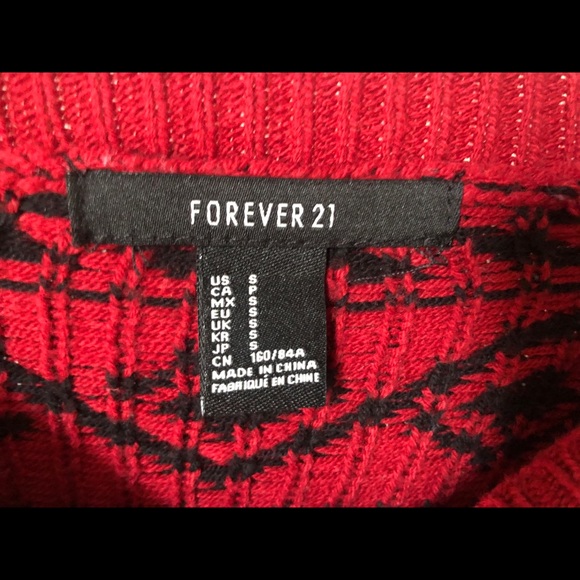 Patterned red and black sweater Forever 21 small - Picture 4 of 5